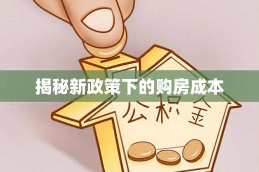 洛江揭秘新政策下的购房成本